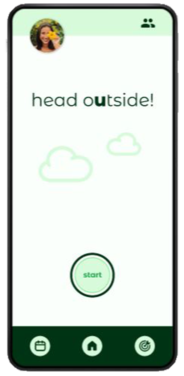 my app prototype displayed on a phone screen